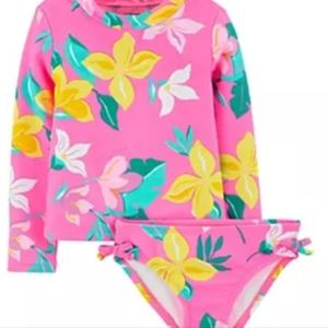 Toddler girl bathing suit rash guard